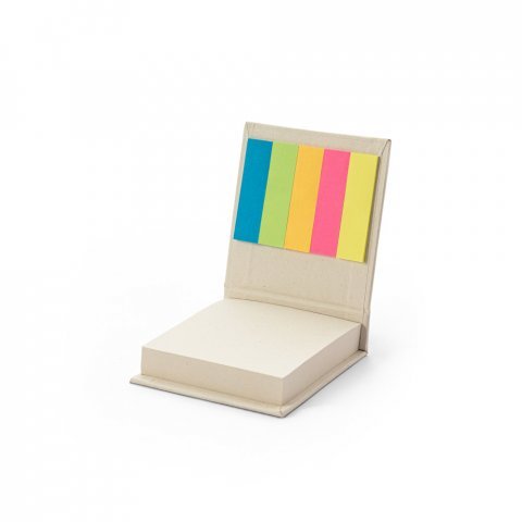 KAIRON. Conjunto 2 em 1 para escrit&oacute;rio, em papel 100% reciclado, com 6 blocos adesivados - Branco