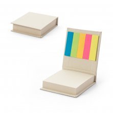 KAIRON. Conjunto 2 em 1 para escrit&oacute;rio, em papel 100% reciclado, com 6 blocos adesivados