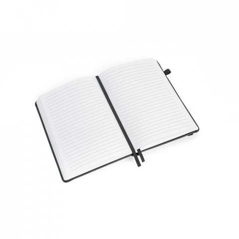 HEANEY. Caderno em PU &agrave; base de &aacute;gua com agenda integrada e p&aacute;gina pautadas - Preto