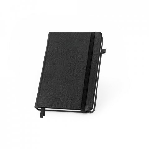 HEANEY. Caderno em PU &agrave; base de &aacute;gua com agenda integrada e p&aacute;gina pautadas - Preto