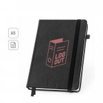 HEANEY. Caderno em PU &agrave; base de &aacute;gua com agenda integrada e p&aacute;gina pautadas