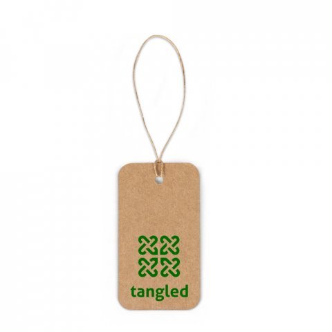 LABEL RECTANGULAR. Etiqueta em papel 100% reciclado (700 g/m&sup2;) com formato retangular