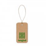 LABEL RECTANGULAR. Etiqueta em papel 100% reciclado (700 g/m&sup2;) com formato retangular