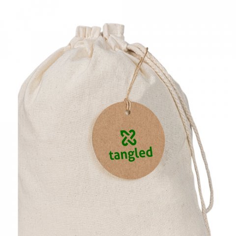 LABEL ROUND. Etiqueta em papel 100% reciclado (700 g/m&sup2;) com formato circular - Natural