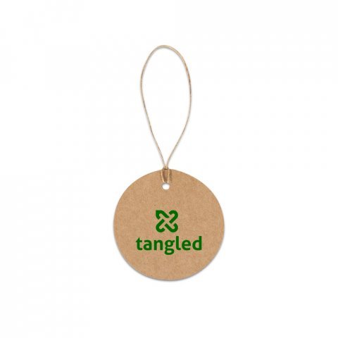 LABEL ROUND. Etiqueta em papel 100% reciclado (700 g/m&sup2;) com formato circular - Natural