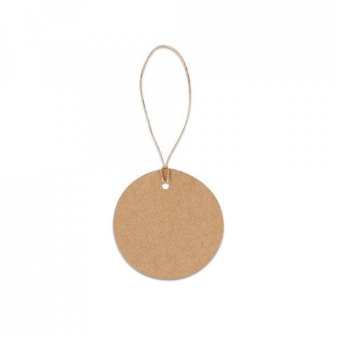 LABEL ROUND. Etiqueta em papel 100% reciclado (700 g/m&sup2;) com formato circular - Natural