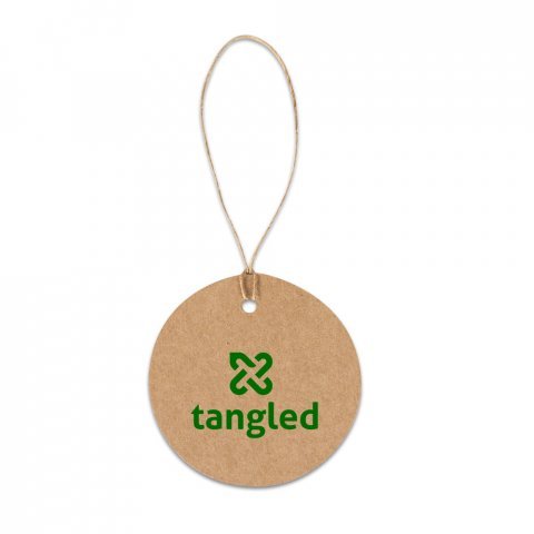 LABEL ROUND. Etiqueta em papel 100% reciclado (700 g/m&sup2;) com formato circular