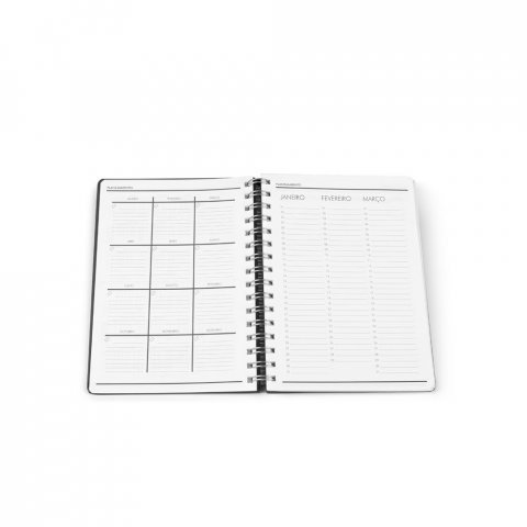GOLDING A5. Caderno A5 com argolas e capa em PVC - Preto