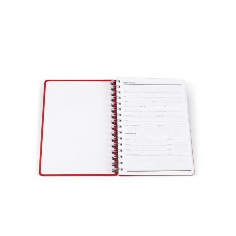 GOLDING A5. Caderno A5 com argolas e capa em PVC - Vermelho