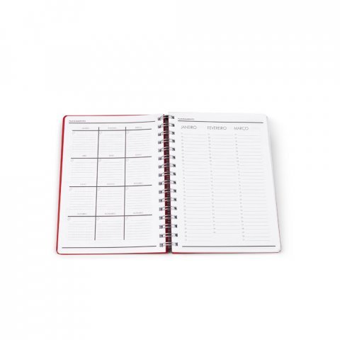 GOLDING A5. Caderno A5 com argolas e capa em PVC - Vermelho