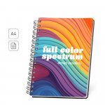 GOLDING A4 - "FULL COLOUR". Caderno A4 com argolas e capa em PVC para personaliza&ccedil;&atilde;o em "Full Colour"