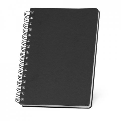 GOLDING B5. Caderno B5 com argolas e capa em PVC - Preto
