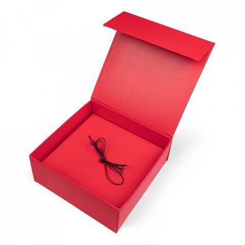 VAULT L. Caixa L em cart&atilde;o com revestimento em PVC - Vermelho