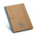GARDEN. Caderno B6 de capa dura em cart&atilde;o, com p&aacute;ginas pautadas recicladas - Azul claro