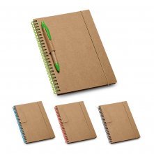 GARDEN. Caderno B6 de capa dura em cart&atilde;o, com p&aacute;ginas pautadas recicladas