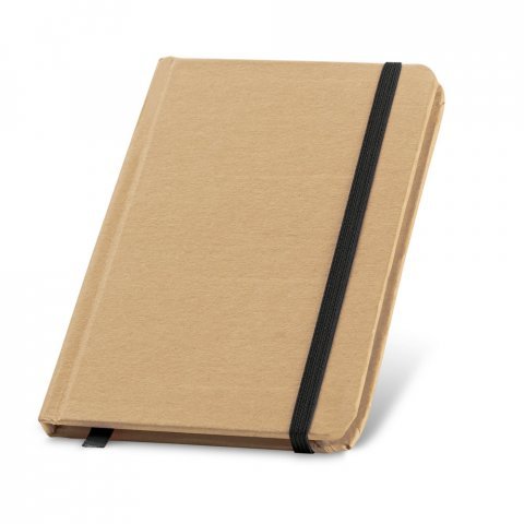 FLAUBERT. Caderno de bolso de capa dura em cart&atilde;o 100% reciclado, com p&aacute;ginas lisas recicladas - Preto