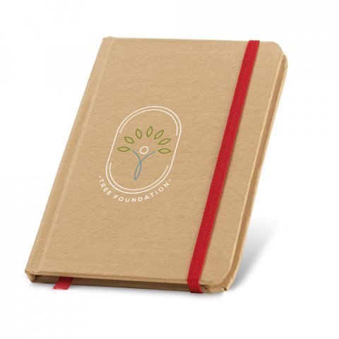 FLAUBERT. Caderno de bolso de capa dura em cart&atilde;o 100% reciclado, com p&aacute;ginas lisas recicladas - Vermelho