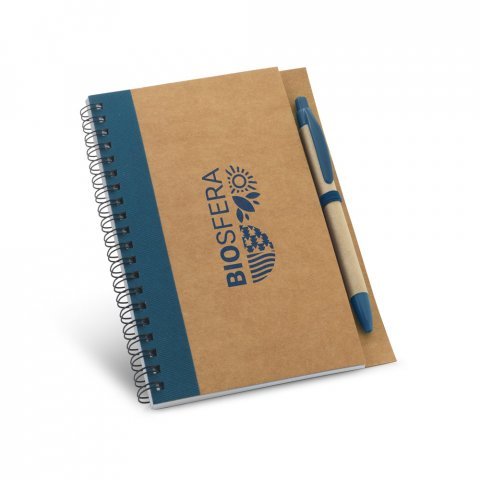 ASIMOV. Caderno B6 espiral de capa dura em cart&atilde;o, com p&aacute;ginas lisas recicladas - Azul