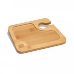 FABRIS. Prato em bambu com suporte para copo - Natural