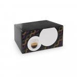 EXPRESSO. Conjunto de caf&eacute; em vidro borossilicato, com 2 copos de parede dupla isolada a ar (75 mL) - Transparente