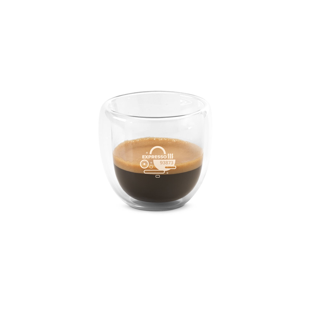 Conjunto de café em vidro borossilicato, com 2 copos de parede dupla isolada a ar (75 mL) — foto 4