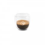 EXPRESSO. Conjunto de caf&eacute; em vidro borossilicato, com 2 copos de parede dupla isolada a ar (75 mL) - Transparente