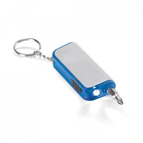 GOBO. Chaveiro com lanterna LED e ferramenta - Azul