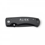 ALICK. Canivete em a&ccedil;o inox e metal com fecho de seguran&ccedil;a - Preto