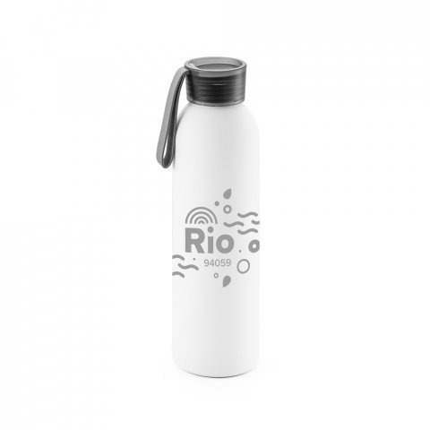 RIO. Squeeze em alum&iacute;nio com tira em silicone (660 mL) - Branco