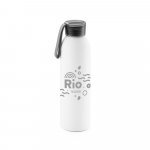 RIO. Squeeze em alum&iacute;nio com tira em silicone (660 mL) - Branco