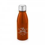BEANE. Squeeze em alum&iacute;nio com tampa em a&ccedil;o inox (500 mL) - Laranja