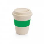 LATTE. Copo de viagem em fibra de bambu (60%) e PP (40%) com tampa (380 mL) - Verde