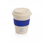LATTE. Copo de viagem em fibra de bambu (60%) e PP (40%) com tampa (380 mL) - Azul royal