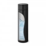 ROSSI. Garrafa t&eacute;rmica em a&ccedil;o inox de parede dupla isolada a v&aacute;cuo, com term&ocirc;metro digital (450 mL) - Preto