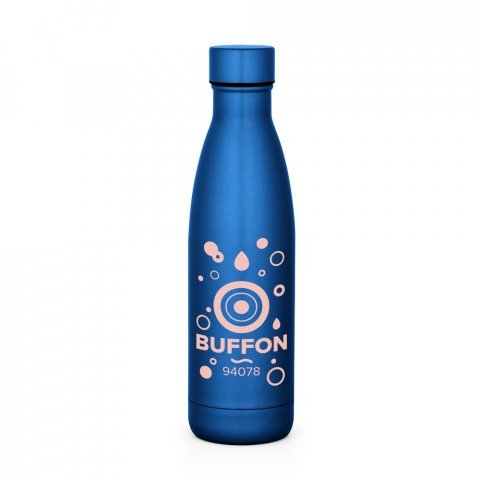 BUFFON. Garrafa t&eacute;rmica em a&ccedil;o inox de parede dupla isolada a v&aacute;cuo (500 mL) - Azul royal