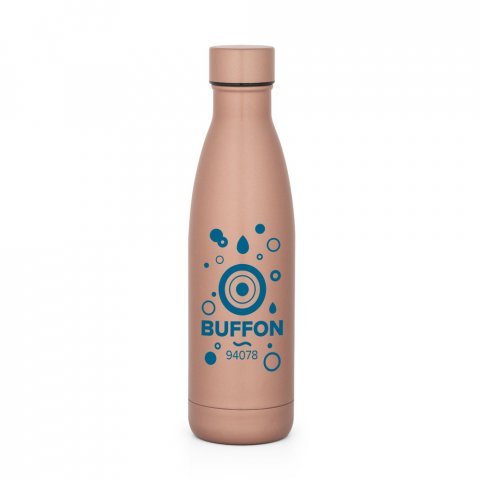 BUFFON. Garrafa t&eacute;rmica em a&ccedil;o inox de parede dupla isolada a v&aacute;cuo (500 mL) - Champanhe