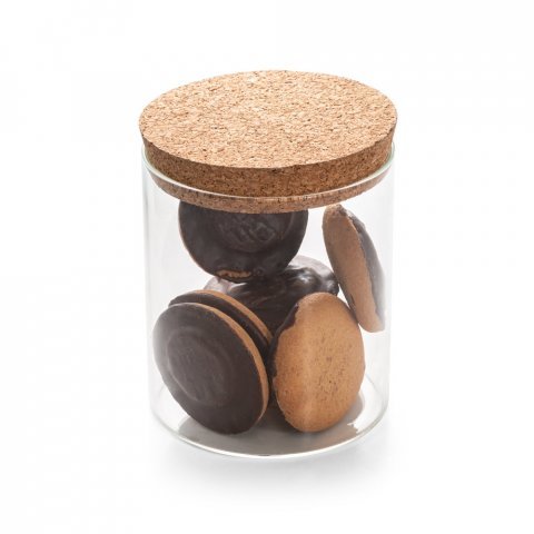 SPICE 700. Frasco em vidro borosilicato com tampa de corti&ccedil;a 700 mL - Natural