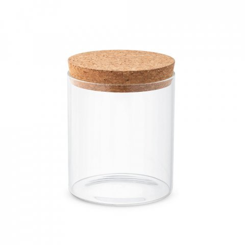 SPICE 700. Frasco em vidro borosilicato com tampa de corti&ccedil;a 700 mL - Natural