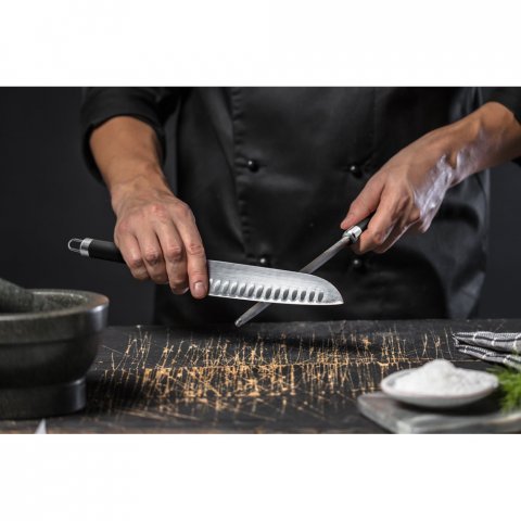 VALASTRO. Kit churrasco em estojo de alum&iacute;nio com 5 utens&iacute;lios em a&ccedil;o inox e alum&iacute;nio