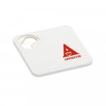 FUNFAYE. Porta copos em ABS com abridor de garrafas - Branco