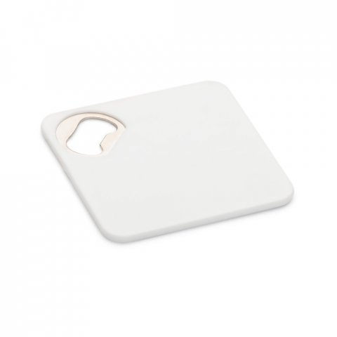 FUNFAYE. Porta copos em ABS com abridor de garrafas - Branco