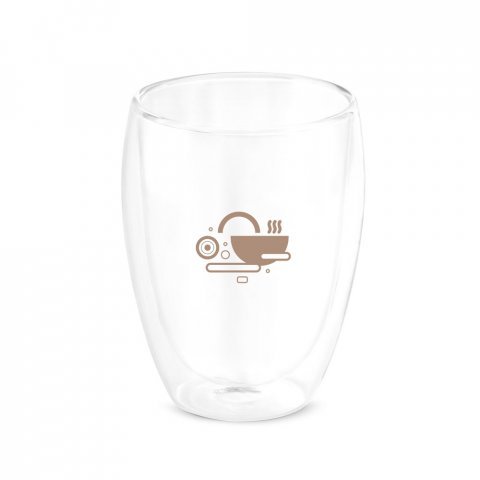 MACHIATO CUP. Copo em vidro borossilicato com parede dupla, isolada a ar (350 mL) - Transparente