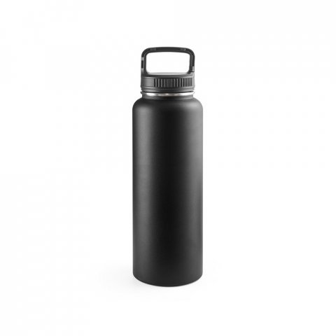 SINNER. Garrafa esportiva t&eacute;rmica em a&ccedil;o inox 90% reciclado com revestimento em p&oacute; (1200 mL) - Preto
