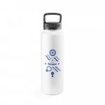 SINNER. Garrafa esportiva t&eacute;rmica em a&ccedil;o inox 90% reciclado com revestimento em p&oacute; (1200 mL) - Branco