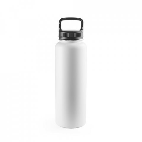 SINNER. Garrafa esportiva t&eacute;rmica em a&ccedil;o inox 90% reciclado com revestimento em p&oacute; (1200 mL) - Branco