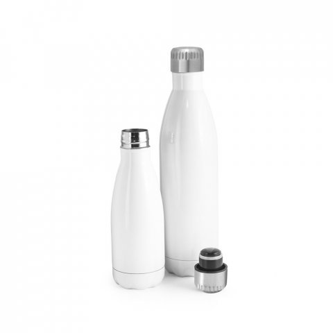 AMORTI L. Garrafa para sublima&ccedil;&atilde;o em a&ccedil;o inox com parede dupla, isolada a v&aacute;cuo (800 mL) - Branco