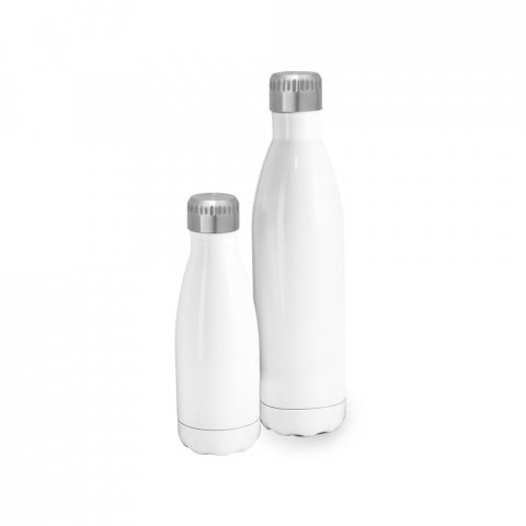 AMORTI L. Garrafa para sublima&ccedil;&atilde;o em a&ccedil;o inox com parede dupla, isolada a v&aacute;cuo (800 mL) - Branco