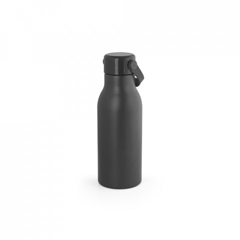 KHOLI. Squeeze em alum&iacute;nio 100% reciclado com parede simples e acabamento mate (700 mL) - Preto