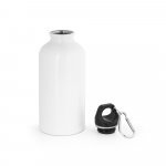 LANDSCAPE SHINNY. Garrafa esportiva em alum&iacute;nio e acabamento brilhante com mosquet&atilde;o 400 mL - Branco