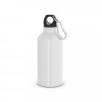 LANDSCAPE SHINNY. Garrafa esportiva em alum&iacute;nio e acabamento brilhante com mosquet&atilde;o 400 mL - Branco